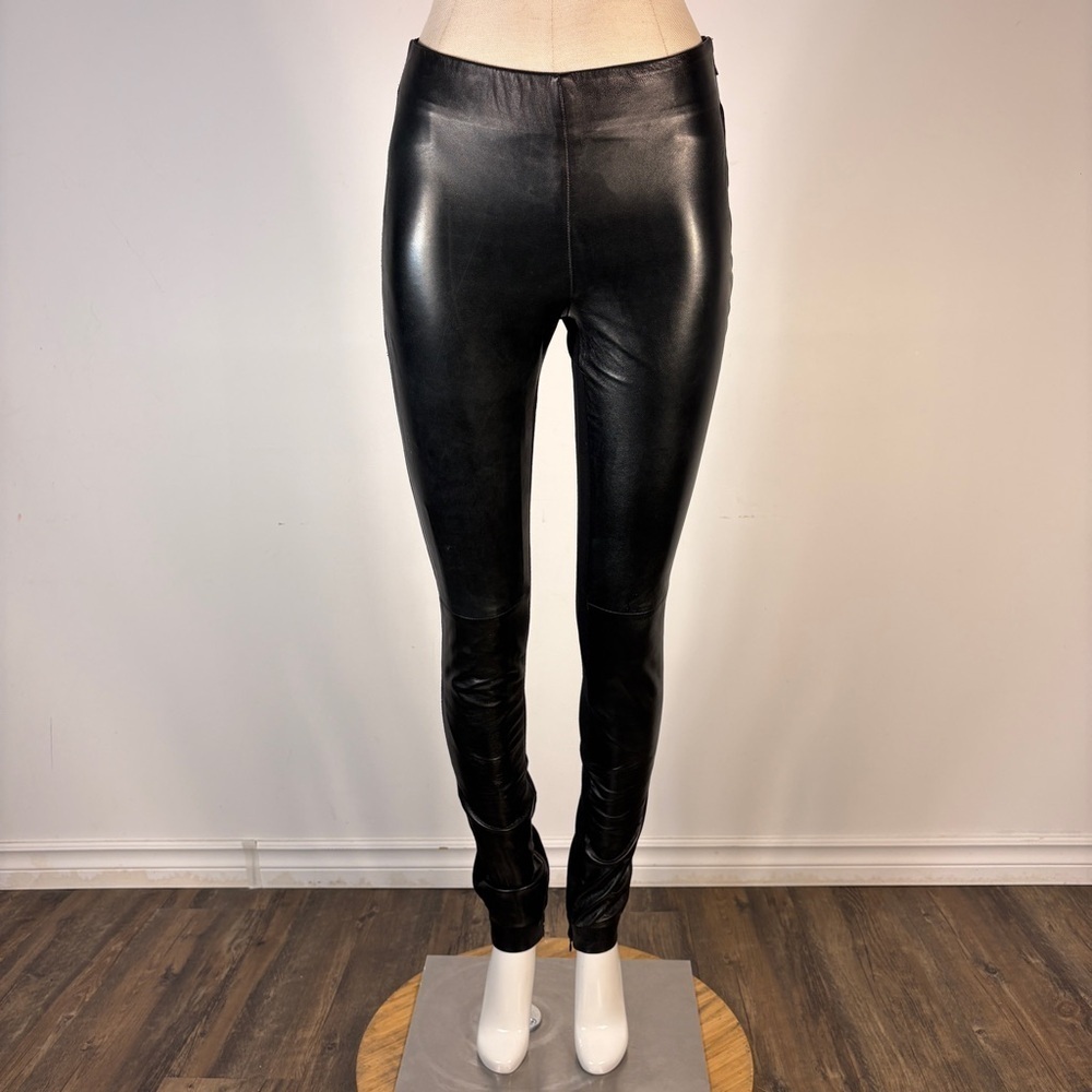 โค๏ธ Danier Black Genuine Italian Leather Skinny Pants High Rise 2